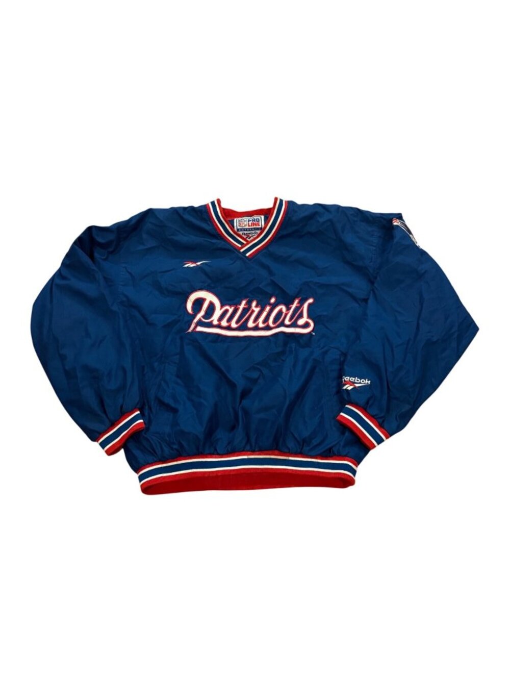 Vintage 90s Reebok Authentic NFL Pro Line New England Patriots Windbreaker Large
